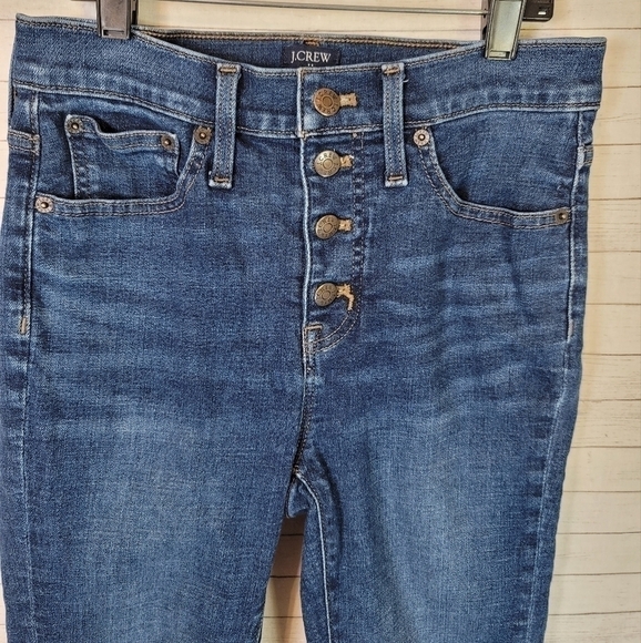 J.CREW 10" HIGH RISE SKINNY BUTTON FRONT JEANS, SZ 26T - Picture 2 of 7